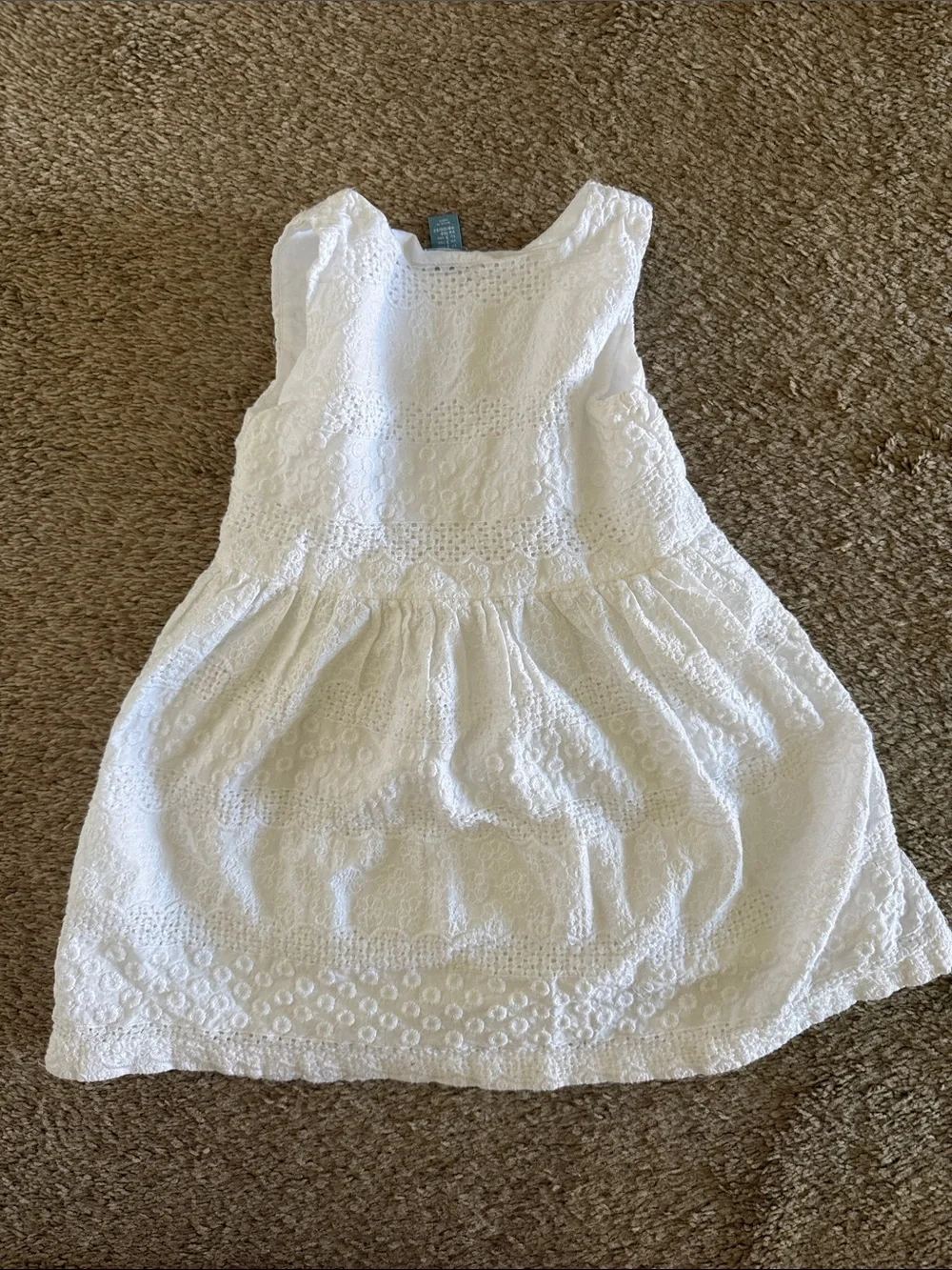 GAP White Eyelet Button-Front Dress 3T